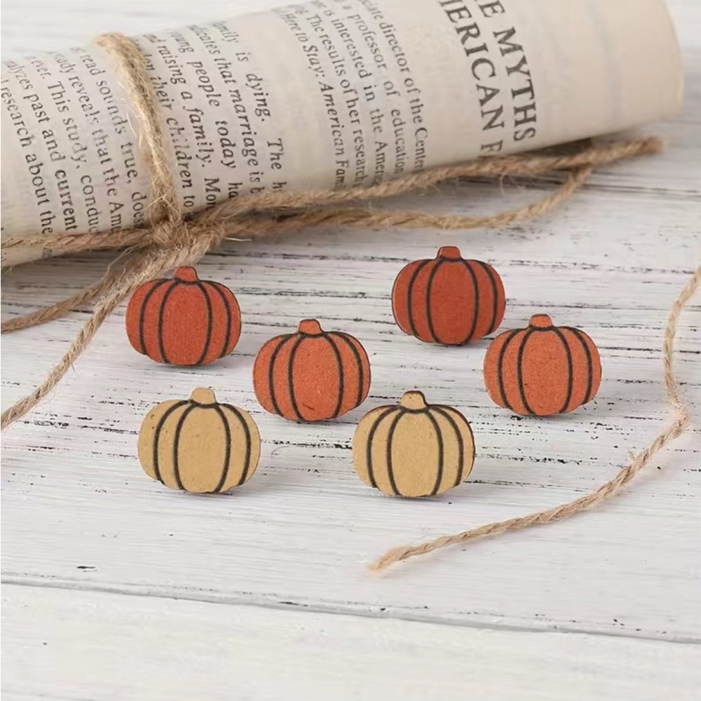 Pumpkin Trio Stud Earrings